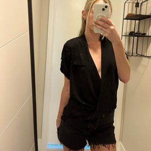 Black Low-cut Top